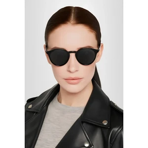 Unisex Siyah Oval Petta Güneş Gözlüğü