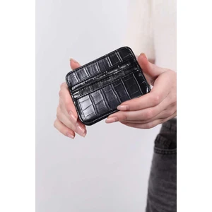 Siyah Kartlık Cüzdan Kadınlar İçin Şık Tasarım ve Fermuarlı Model