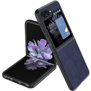 Samsung Galaxy Z Flip 6 Için Deri Desenli Plastik Koruma Kılıf