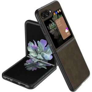 Samsung Galaxy Z Flip 6 Için Deri Desenli Plastik Koruma Kılıf
