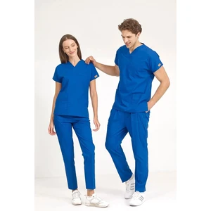 BRL Üniforma Saks Mavisi Likralı Doktor ve Hemşire Forması Unisex Cerrahi Takım | Brl Scruble