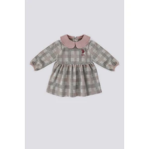 U.S. Polo Assn. Ekose Bebe Yaka Bebek Elbise