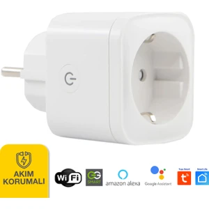 Günsan Wi-Fi Kontrollü Akım Korumalı Akıllı Priz 16A Tuya & Smart Life Destekli