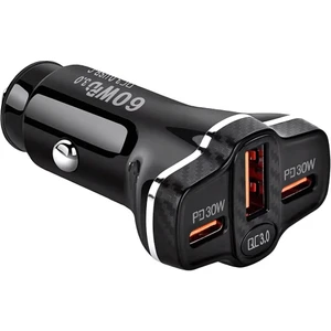 Süper Hızlı 78W 1xusb ve 2x Pd Type-C Araç Şarj Cihazı, 12/24V Çakmaklık Akım ve Isı Korumalı