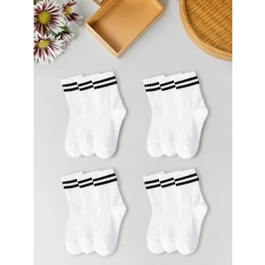 Black Deer 12 Çift Çizgili Tenis Çorabı Erkek ,kadın Unisex Çizgili Tenis Çorabı