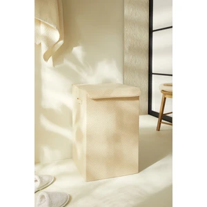Ocean Home Textile Bej Balıksırtı Çamaşır Kutusu 36 x 36 x 56 cm