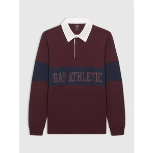 Erkek Bordo Gap Logo Polo Yaka Colorblock T-Shirt