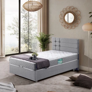Viyana Tek Kişilik Baza Başlık Comfort Yatak Seti - Açık Gri