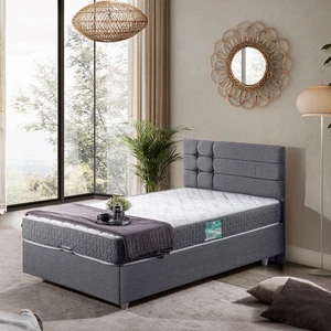 Viyana Tek Kişilik Baza Başlık Comfort Yatak Seti - Gri