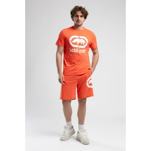 ECKO UNLTD Trınıty Turuncu Örme Şort Nakışlı Standard Fit Erkek Örme Şort