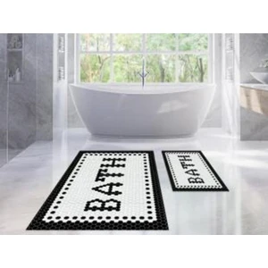 Bath Petek Desenli Dot Taban 2'li Banyo Paspas Takımı