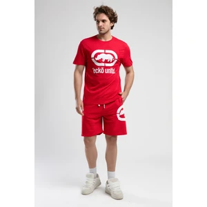 ECKO UNLTD Trınıty Kırmızı Örme Şort Nakışlı Standard Fit Erkek Örme Şort