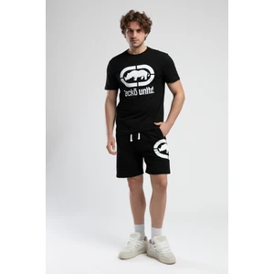 Ecko Unltd. ECKO UNLTD Trınıty Siyah Örme Şort Nakışlı Standard Fit Erkek Örme Şort