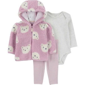 Kız Bebek Hırkalı Set 3'Lü