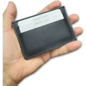 Süper Slim Deri Kartlık, Para Cepli Unisex, Ince, Kadın Erkek Kredi Kartlık Cüzdan