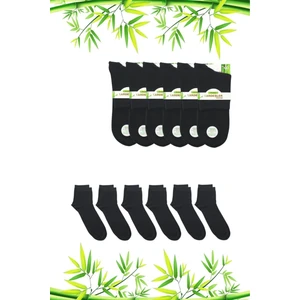 Kardeşler Çorap Bambu Erkek Yarım Konç Düz Füme Çorap Dikişsiz 6'lı Paket