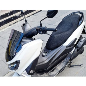 Yamaha N Max 155 Sele Koltuk Kılıfı 3D Çift Kat File Terletme Yapmaz - Alttan Cırtlı