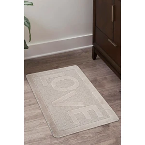 Doğal Kaymaz Taban Banyo Paspas Uzun Ömürlü Yumuşak Dokulu Su Emici Yıkanabilir Yazılı Paspas Vizon Love 60x100