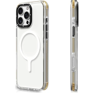 iPhone 16 Pro Max Uyumlu Kılıf Magsafe Şarj Özellikli Crystal Color Serisi Kapak Sarı