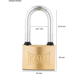 Kale Kilit Kale Asma Kilit Çelik Uzun KANCA-SARI-60MM