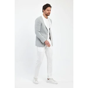 Slimfit Erkek Spor Ceket Şal Yaka Drop 6 Örme Kumaş