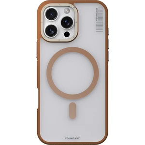 iPhone 16 Pro Max Uyumlu Kılıf Magsafe Şarj Özellikli Rock Sand Serisi Kapak Gold