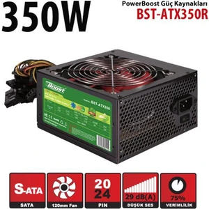 BST-ATX350R 350w, PPFC 12cm Kırmızı Fanlı ATX PSU (Retail Box)
