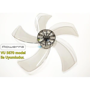 Rowenta Vu 5670 Modele Uyumlu Vantilatör Pervanesi 16INÇ 5 Kanat 38CM Füme Renk Pls