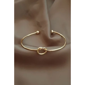 X-lady Accessories Altın Renk Kadın Altın Düğüm Detay Ayarlanabilir Kelepçe Bileklik - 3156