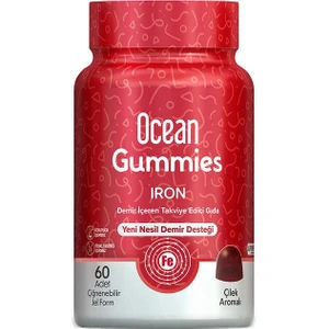Ocean Gummies Iron Demir Içeren Takviye Edici Gıda 60 Adet Çiğnenebilir Jel Form