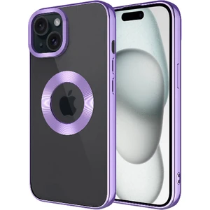 ZORE Apple iPhone 15 Kılıf Kamera Korumalı Logo Gösteren Omega Kapak-Lila