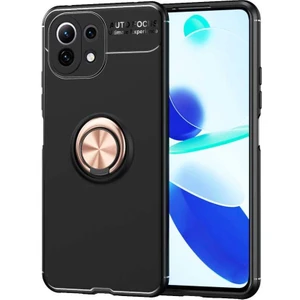 ZORE Xiaomi Mi 11 Lite Kılıf Ravel Silikon Kapak-Siyah-Rose Gold