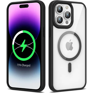 ZORE Apple iPhone 14 Pro Kılıf Magsafe Wireless Şarj Özellikli Silikon Ege Kapak-Siyah