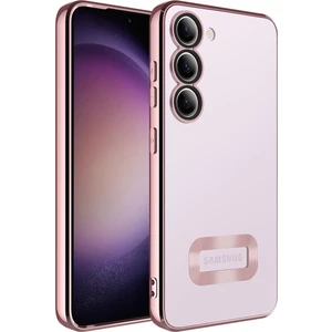 ZORE Galaxy S23 Kılıf Kamera Korumalı Logo Gösteren Omega Kapak-Rose Gold