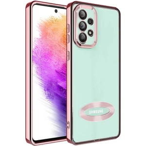 ZORE Galaxy A53 5g Kılıf Kamera Korumalı Logo Gösteren Omega Kapak-Rose Gold