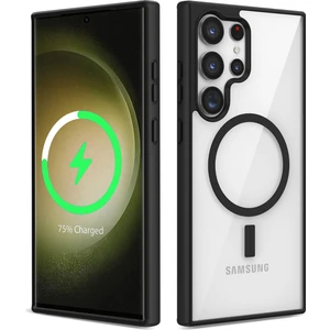 ZORE Galaxy S23 Ultra Kılıf Magsafe Wireless Şarj Özellikli Silikon Ege Kapak-Siyah