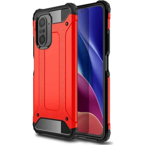 Xiaomi Redmi K40 Kılıf Crash Silikon Kapak-Kırmızı