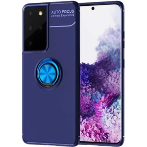 ZORE Galaxy S21 Ultra Kılıf Ravel Silikon Kapak-Mavi