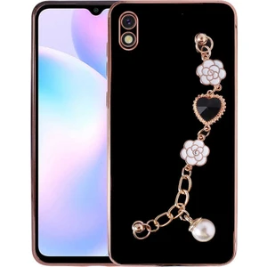 ZORE Xiaomi Redmi 9A Kılıf El Tutamaçlı Kamera Korumalı Taka Silikon Kapak-Siyah