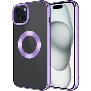 ZORE Apple iPhone 15 Plus Kılıf Tek Kamera Çerçeveli Logo Gösteren  Omega Kapak-Lila