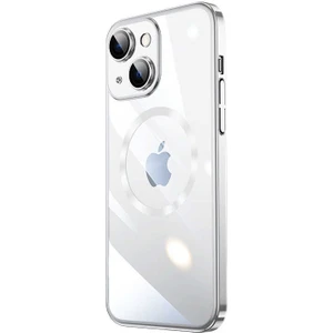 ZORE Apple iPhone 14 Kılıf Wireless Şarj Özellikli Sert Pc  Riksos Magsafe Kapak-Gümüş