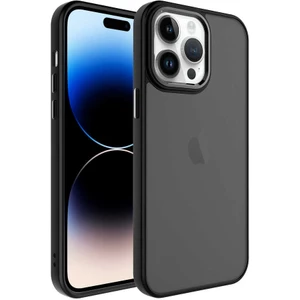 Apple iPhone 14 Pro Max Kılıf Buzlu Sert Pc May Kapak-Siyah