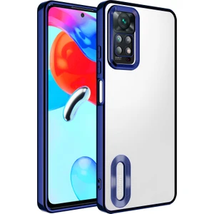 ZORE Xiaomi Redmi Note 11 Pro 5g Kılıf Kamera Korumalı Logo Gösteren Omega Kapak-Lacivert