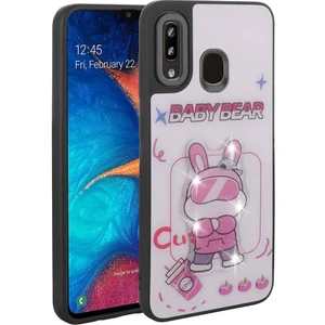 ZORE Galaxy A30 Kılıf Parlayan Kabartmalı Ikonik Figürlü Amas Silikon Kapak-Beyaz