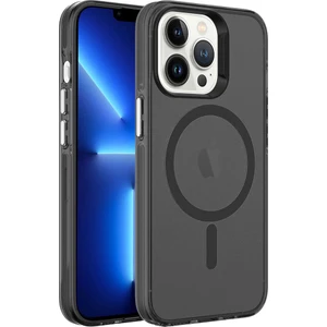 ZORE Apple iPhone 13 Pro Kılıf Magsafe Şarj Özellikli Buzlu Transparan C-Pro Sert Kapak-Siyah