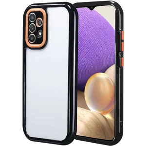 Galaxy A32 4g Kılıf Kamera Korumalı Renkli Kenar ve Çerçeve Tasarımlı Vitamin Kapak-Siyah