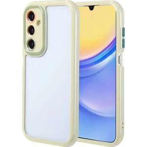 Galaxy A15 Kılıf Kamera Korumalı Renkli Kenar ve Çerçeve Tasarımlı Vitamin Kapak-Yeşil