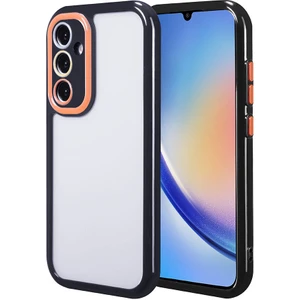 Galaxy A34 Kılıf Kamera Korumalı Renkli Kenar ve Çerçeve Tasarımlı Vitamin Kapak-Siyah
