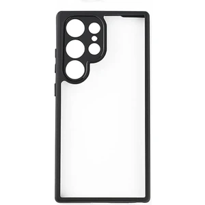 Galaxy S24 Ultra Kılıf Kamera Korumalı Şeffaf Arka Yüzey New Roll Kapak-Siyah