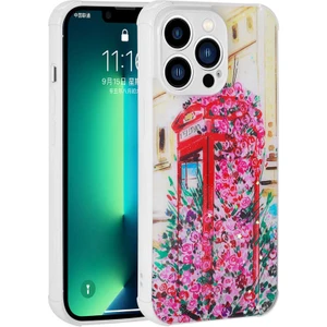 Apple iPhone 13 Pro Max Kılıf Simli Desenli Kamera Korumalı Parlak Popy Kapak-Kulübe